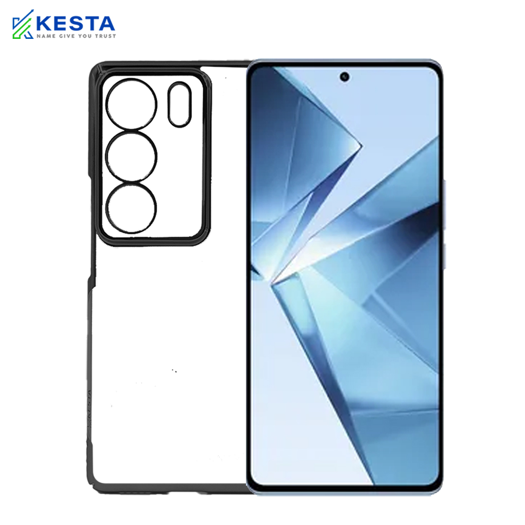 Vivo V 29 Pro Cover - Noble Black Transparent Case (Non Slip Grip)